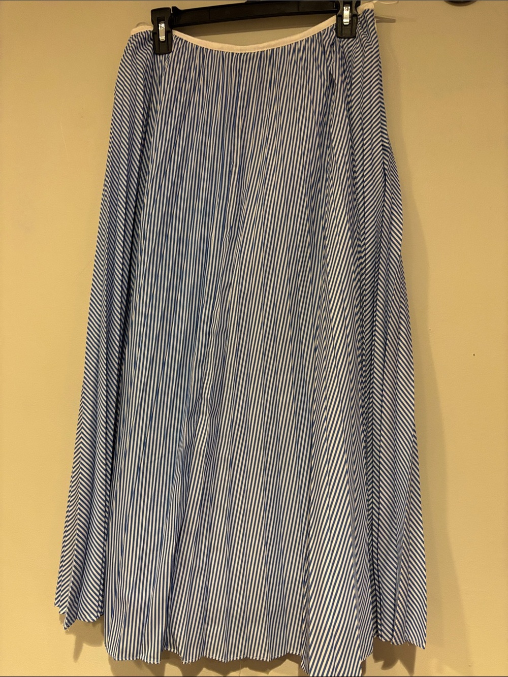 J. Crew Blue and White Striped A-Line Skirt